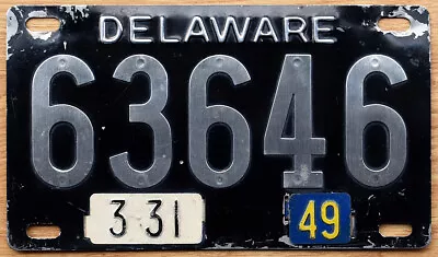 1949 Delaware License Plate · March 31 1949 Expiration • $277.97