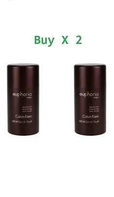 2 X  Calvin Klein Euphoria 75g Deodorant Stick New Sealed Free P&p Alcohol Free  • £27.99