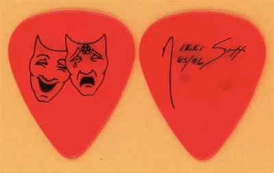 Motley Crue Nikki Sixx Black On Red Guitar Pick - 1985 Theater Of Pain Tour • $199.99