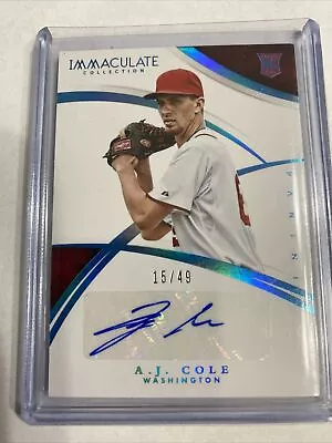 2015 Immaculate Rookie Auto Blue #149 A.J. Cole Rc Auto 15/49 • $5.99