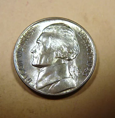 1943-D  Jefferson Nickel - Lustrous Uncirculated - Full Steps Or Near  (S-3) • $8