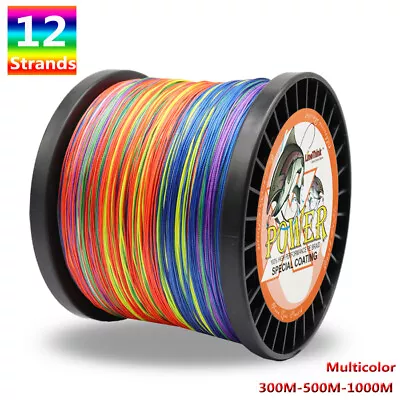 Super Strong Multifilament PE Braid Fishing Line 12 Strands 300M 500M 1000M Wire • $35.73