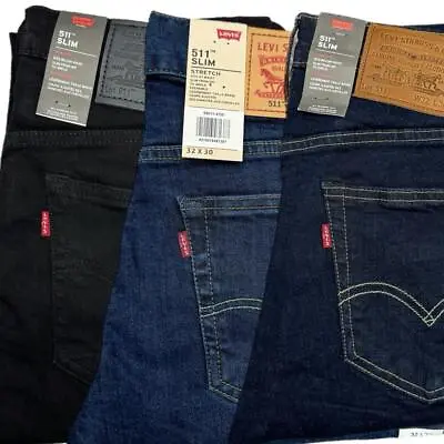 Levis® 511 Mens Denim Jeans Slim Fit Leg Stretch Bottoms Pants Jean NEW NEW • £38.99