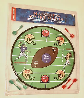 SPORT DESIGN Magnetic Football Sport Darts & Reversible Magnetic Dartboard 5+ • $9.95