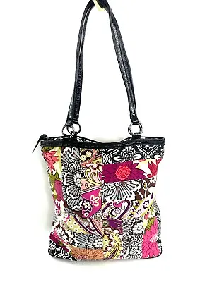 Vera Bradley Multicolor Patchwork Floral Cotton Fabric Medium Shoulder Bag Purse • $22.17