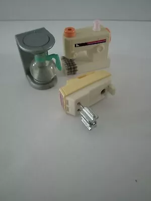 Vintage Barbie Kitchen Appliances Wind Up Hand Mixer Coffee Maker Sewing Machine • $14.99