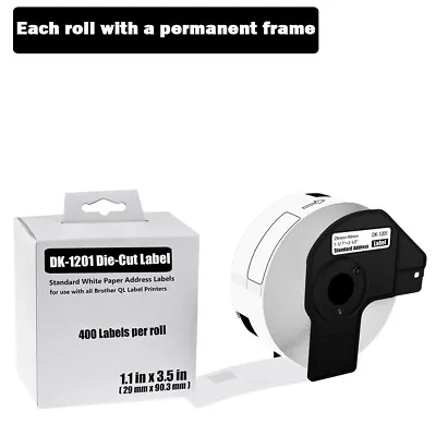 1Roll DK-1201 1-1/7 X3-1/2  Compatible For Brother QL-580N 400 Postage Label P/R • $9.99