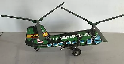 Incredible Working U.S. Army Air Rescue Wind-up Tin Litho Helicopter By Marx • $50
