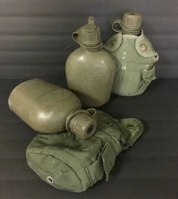 1 Genuine Usgi Military Surplus 1 Quart Water Canteen And Cover  Army Od Green • $13.98