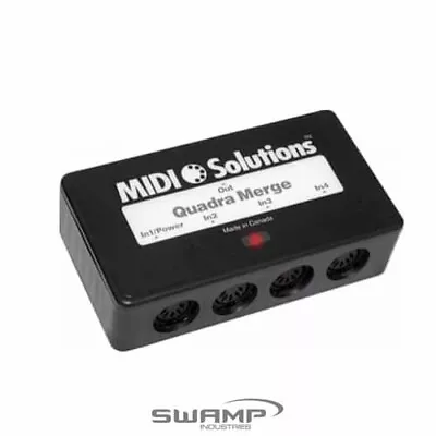 MIDI Solutions MultiVoltage Quadra Merge 4 Input 2 Output MIDI Merger Box • $148.02