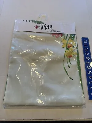 Vera Paints Table Linens Runner 14” X 70” Tulips & Daffodils Spring Green - New • $25