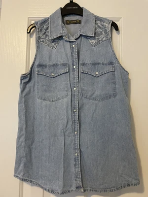$20 • Buy Pull And Bear Denim And Lace Vest Size M
