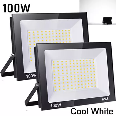 2 Pack LED Flood Light Outdoor 100W Security Light Garden Floodlights Cool White • $30.99