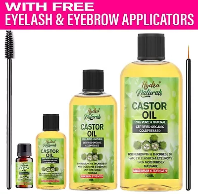£2.99 • Buy 100% Pure Organic Castor Oil For Eyelashes ❤️ Eyebrows Hair Growth Body Care 🔥✅