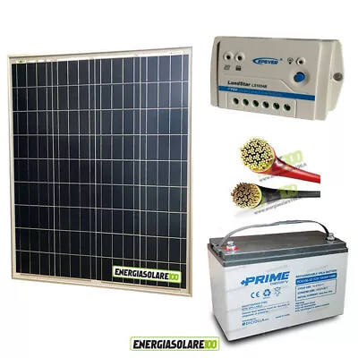 80W 12V Pin PWM Controller 10A 100Ah Battery Cable Solar Photovoltaic Kit • £323.67