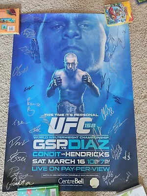  UFC 158 Signed Event Poster  George St-Pierre Vs Nick Diaz *VERY RARE* GRAIL!  • $999