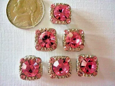 2 Hole Slider Beads Gaiety Pink Crystal  #6 • $6.95