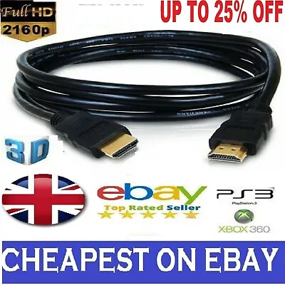 £3.45 • Buy PREMIUM GOLD HDMI Cable 2.0 High Speed 0.5M/1M/2M/3M-10M  4K 2160p 3D Lead
