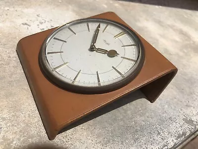 Rare Leather Art Deco Bauhaus Leather Desk 8days Clock  Kienzle Germany Repair • $472.10