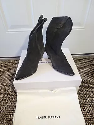 Isabel Marant Luliette Faded Black Suede Boots | Size 39 • $650