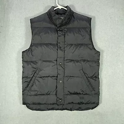 Cabelas Vest Men's Medium Black Puffer Premier Northern Goose Down 650 Fill • $27.99