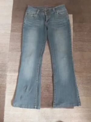 Jane Norman Blue Low Rise Stretch Bootcut Jeans Size UK 14 • £24.99