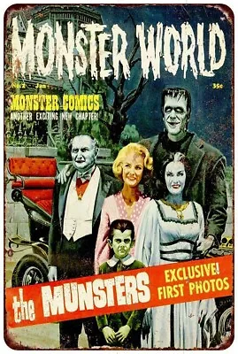 1964 Monster World Munsters Vintage Look Reproduction Metal Sign 8 X 12 • $21.95
