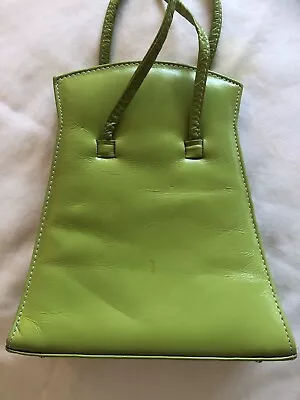 STUNNING VINTAGE FABIO DERICCI SMALL LIME GREEN LEATHER  BAG . Used Once • £5