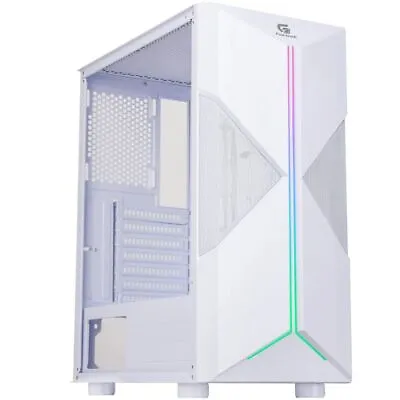 Fortrek Holt Mid Tower ATX Gaming Computer PC Case Full Acrylic Side White • $71.99