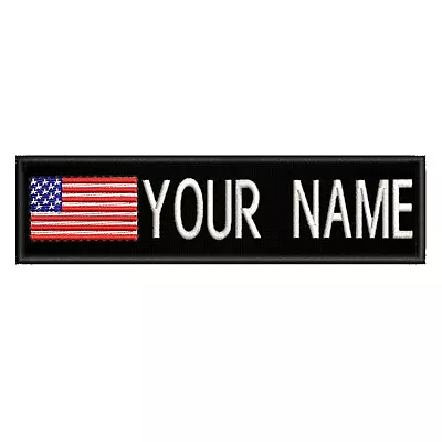 Custom Embroidered Name Tag Iron On Patch Motorcycle Biker Patches 5  X 1.3  (B) • $5.95