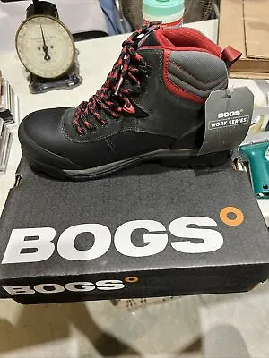 BOGS WORK BOOT Size 9D Bedrock Shell 6” Waterproof Comp Toe 72475CT Black Multi • $145.95