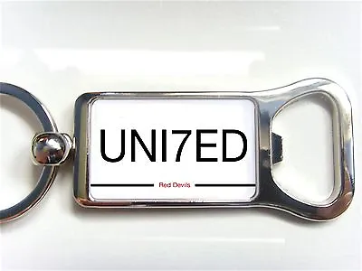 Manchester Man United Number Plate Style Badge Keyring Key Fob Bottle Opener • £4.99