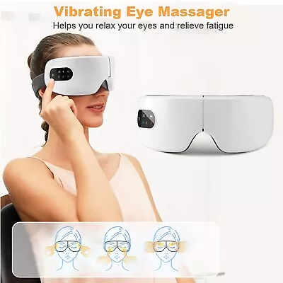 Electric Eye Massager Magnetic Heated Eye Mask With Music Pain Relieve Relaxing • $32.95