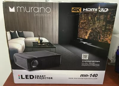 NEW Murano MN-140 LED Smart Projector 4K HDMI In The Box! • $200