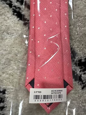 Tie Bar Neck Tie Slim 2.5  Pink Polka Dot NWT • $9.99