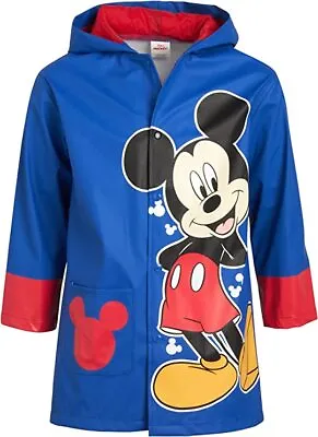 Disney Mickey Mouse Raincoat Waterproof Slicker For Little Boys Size 4-7 • $29.99