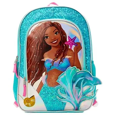 Little Mermaid Kids Ariel Sequin 17  Backpack With Laptop Sleeve Book Bag • $21.88