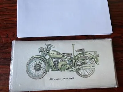 Moto Guzzi 500cc Alce - 1940 Motorcycle Greeting Car - Blank NEW NOT USED • $6.95