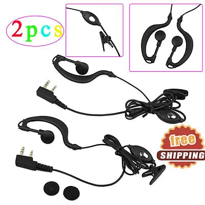 $11.99 • Buy 2X Walkie Talkie Headset Earpiece Ear Clip 2 Pin For BF 888s UV5R Two Way Radio