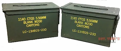 2 PACK Original .50 Caliber 5.56mm Ammo Can M2A1 50CAL Metal Ammo Can Box VGC • $36.98