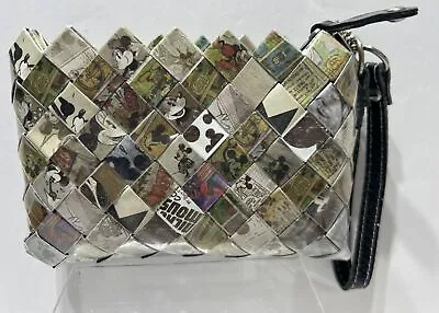 NAHUI OLLIN Wristlet Clutch Bag Woven Disney Mickey Mouse Comic Strip Bag 5.5x4” • $18.99