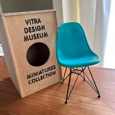 Vitra Design Museum Miniatures DSR Shell Chair By Charles & Ray Eames Light Blue • $210