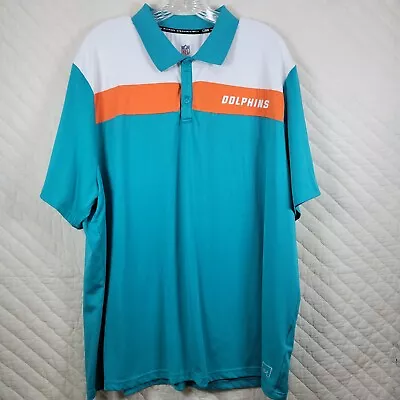 Miami Dolphins NFL MSX 3 Button Short Sleeve Polo Shirt Men’s XXL 2XL Football • $21.88
