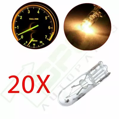 20Pcs White Instrument Panel Dash Lights Halogen Mini-Wedge Bulbs T5 37 70 73 74 • $8.99