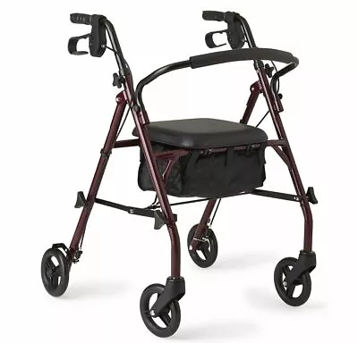 Rollator Walker With Seat Steel Rolling Walker With 6-inch Wheels Medical Walker • $58.34