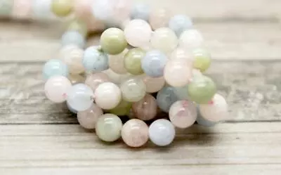 Natural Morganite AA Polished Smooth Round Ball Loose Beads Gemstone PG04 • $26.37
