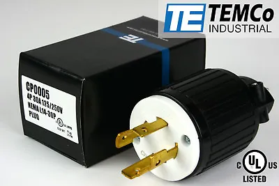 $9.99 • Buy TEMCo NEMA L14-30 Male Plug 30A 125/250V Locking UL Listed For Generator