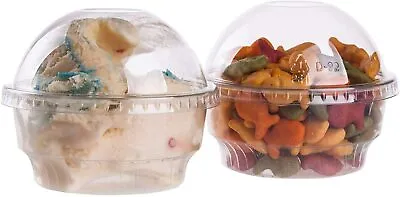 6oz CLEAR REUSABLE ICE CREAM TUBS WITH DOMED CLEAR LIDS BULKBUY • £29.99