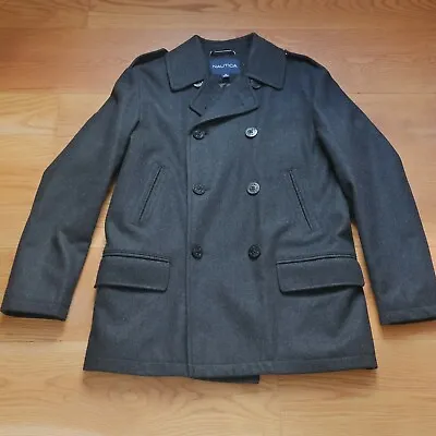 Men's Designer Nautical Winter Wool Coat M Medium From Macy’s Black . • $65