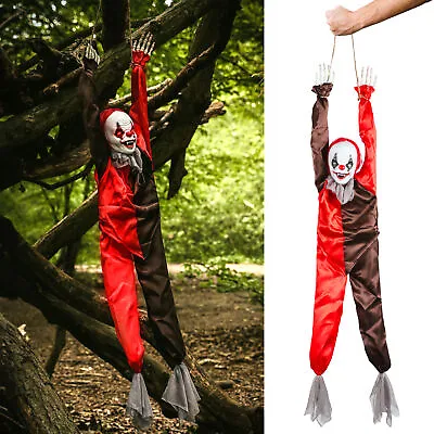 Clown Animated Hanging Halloween Party Sound Activated Prop Moving Decoration • £10.99